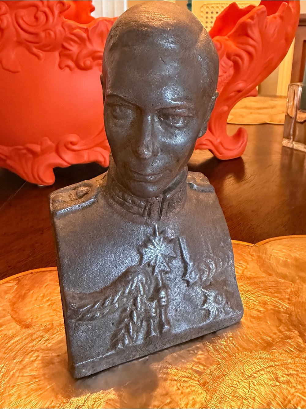 King George VI Decorative Bronze Bust Sculpture vintage